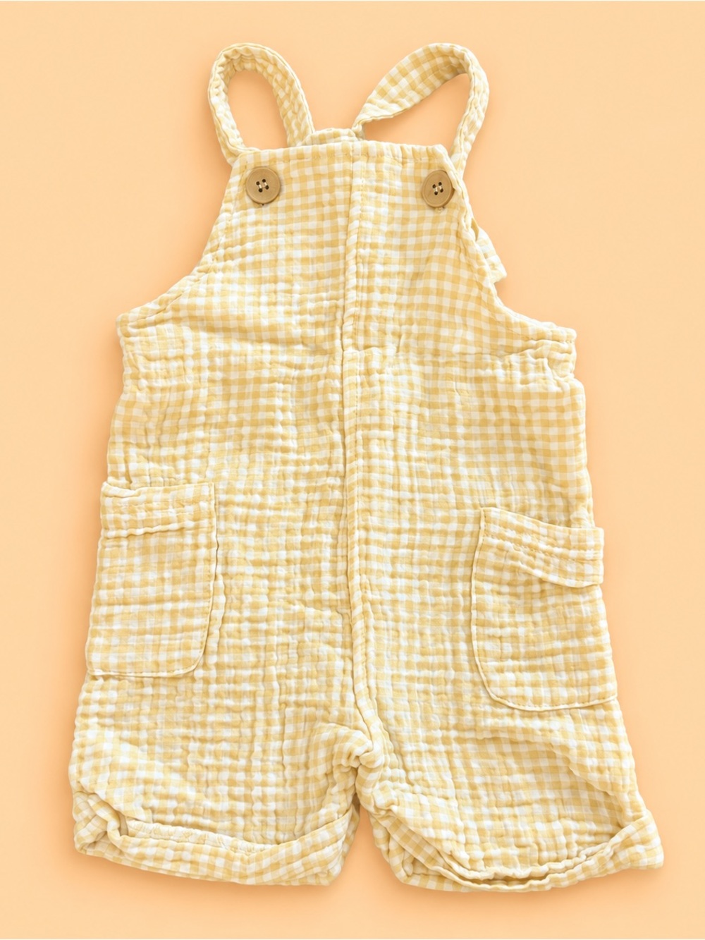 🐻 YELLOW GINGHAM BABY OVERALLs